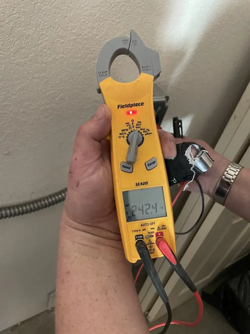 Voltage testing with clamp meter during Generator Installation in West Chester